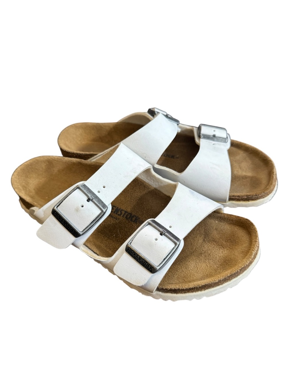Birkenstock Arizona White Birko-Flor Sandals, Kids EU 34 (3-3.5)